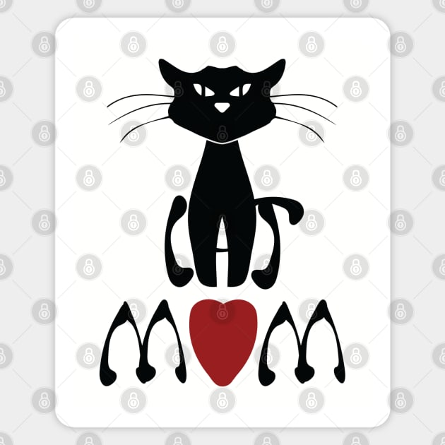 Cat Mom Art Noveau Style Sticker by PelagiosCorner